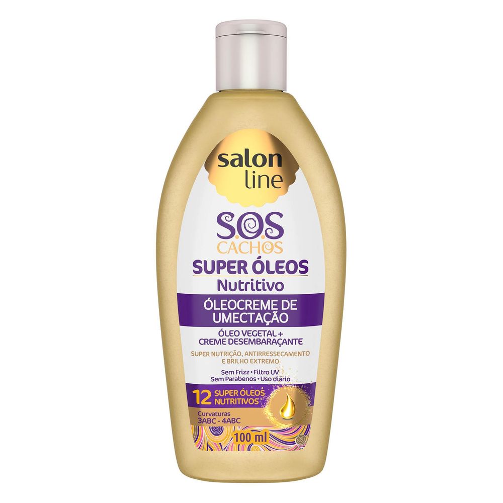 Oleocreme De Umectacao Salon Line Sos Cachos 12 Super Oleos Nutritivos 100ml Fikbella Fikbella