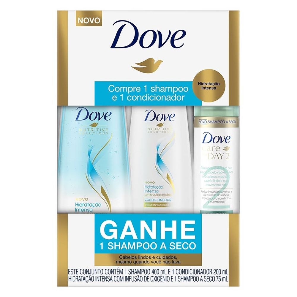 Kit Dove Hidratação Intensa Shampoo 400ml + Condicionador 200ml