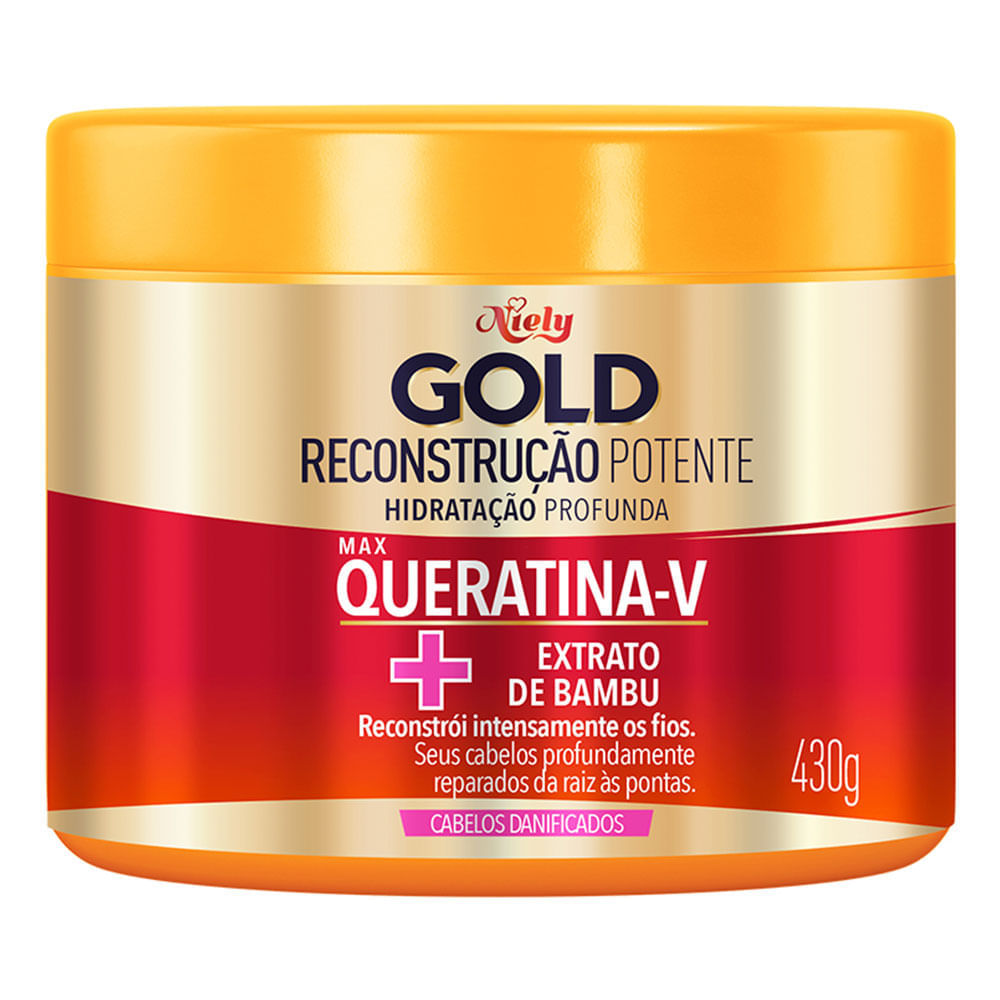 Máscara de Hidratação Reconstrução Potente Niely Gold 430g Fikbella