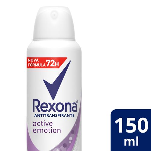 Desodorante Antitranspirante Aerosol Feminino Rexona Active Emotion 72  horas 150ml - fikbella