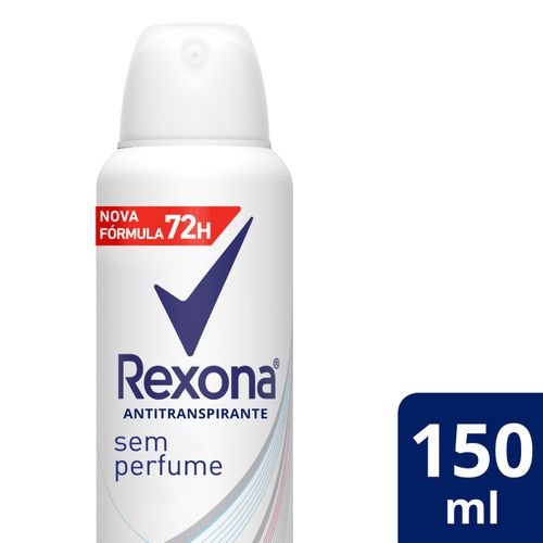 Desodorante Antitranspirante Aerosol Feminino Rexona Sem Perfume 72 horas 150ml