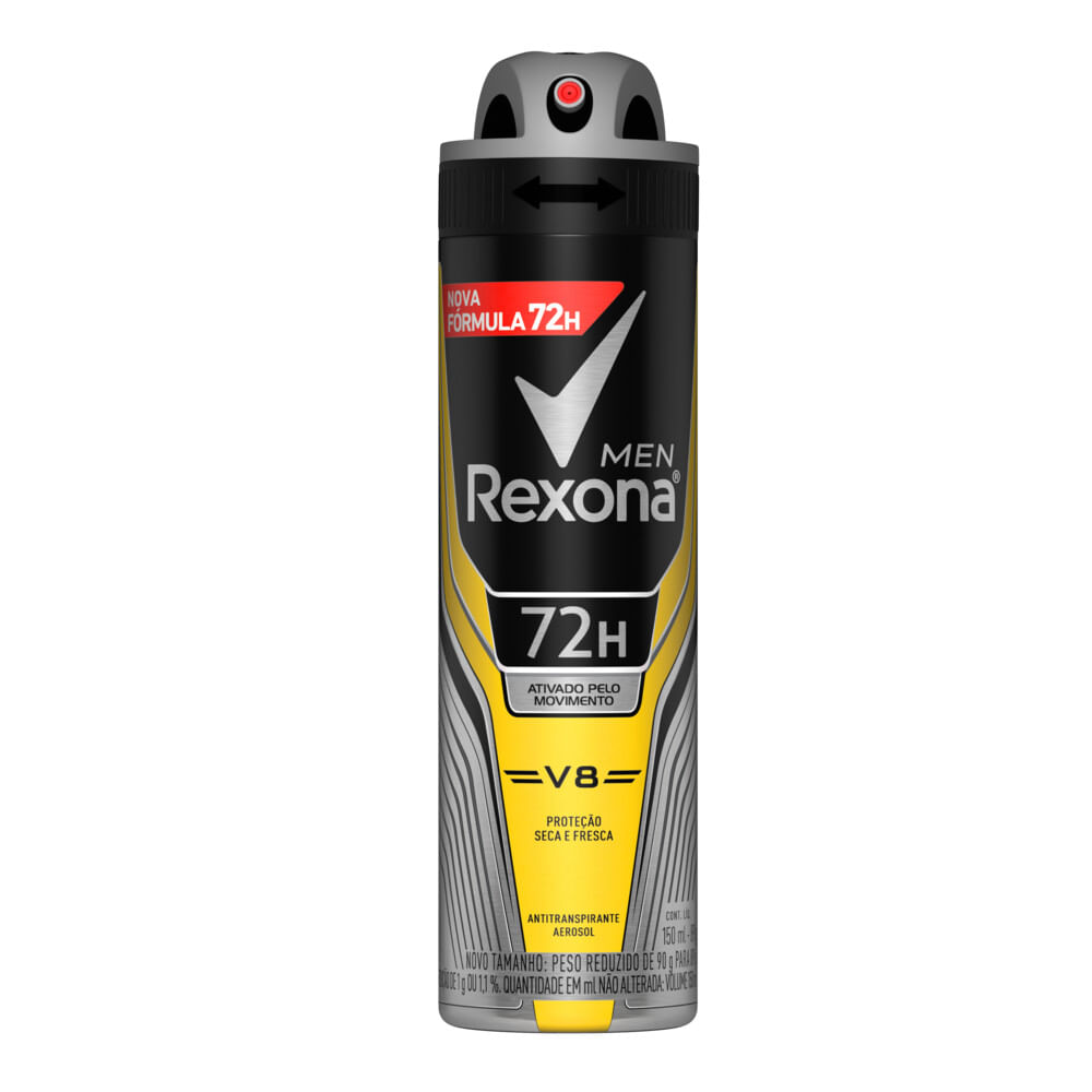 Desodorante Antitranspirante Aerosol Masculino Rexona V8 72 Horas 150ml ...