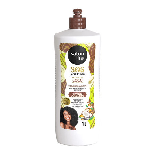 Ativador De Cachos Coco Tratamento Profundo Sos Cachos Salon Line 1l Fikbella