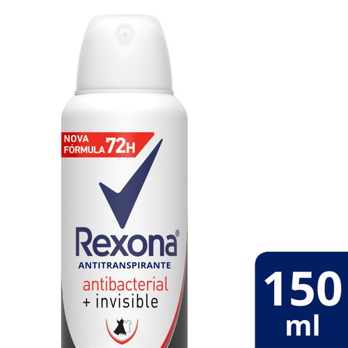 Desodorante Antitranspirante Rexona Feminino Aerosol Antibacterial+Invisible 150ml