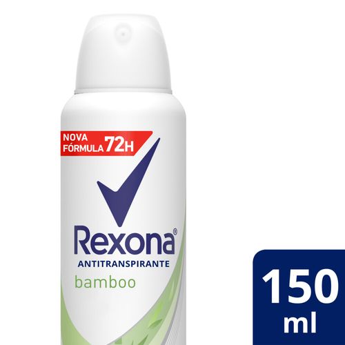 Desodorante Antitranspirante Aerosol Feminino Rexona Bamboo 72 horas 150ml
