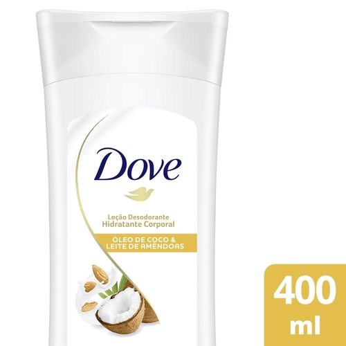Loção Desodorante Hidratante Corporal Dove Óleo de Coco e Leite de Amêndoas 400ml